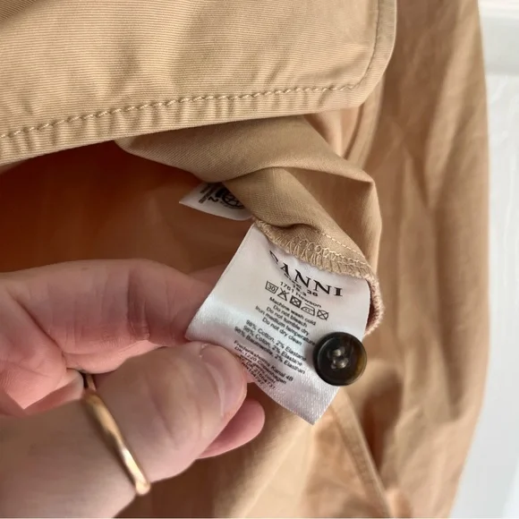 GANNI NWT Hewson Cotton-blend Twill Wrap Top - Picture 7 of 10